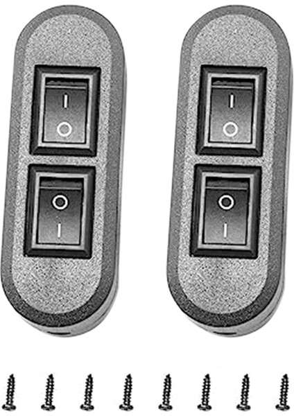 Çift Kontrollü Masa Lambasına Uygun Siyah Dubleks Anahtar Düz Geçişli Rocker Anahtarı (Yurt Dışından)