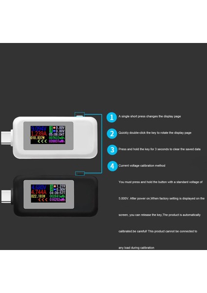 Tip-C USB Test Cihazı Akım 4-30V Gerilim Ölçer Zamanlama Ampermetre Dijital Metre (Yurt Dışından)