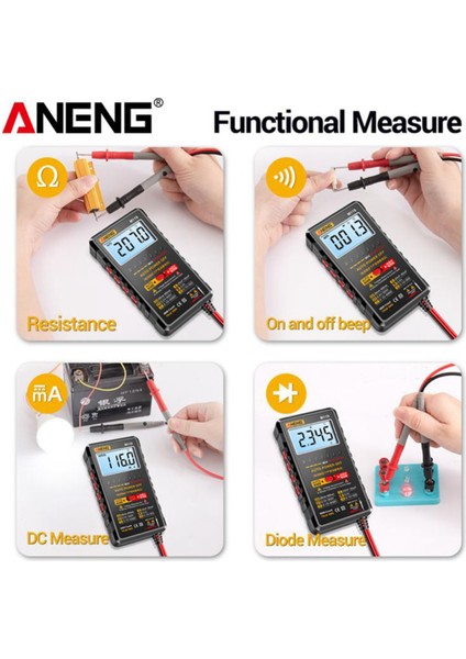 Aneng M119 Taşınabilir Dijital Multimetre 6000 Sayım Multimetro Avometre Transistör Kapasitör Test Cihazı (Yurt Dışından)