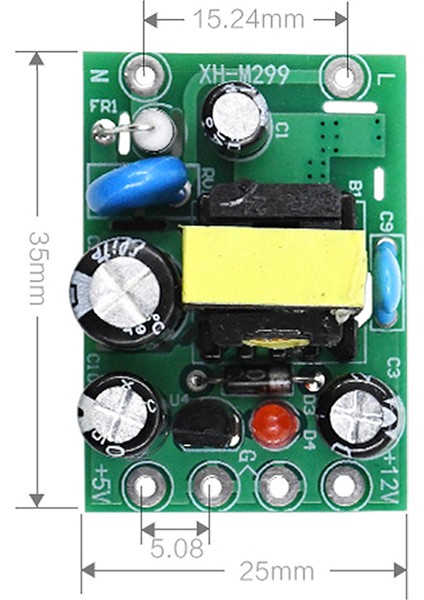Mini Ac-Dc Dönüştürücü AC110V 220V - Dc 12V 0.2A+5V Modül Kartı (Yurt Dışından)