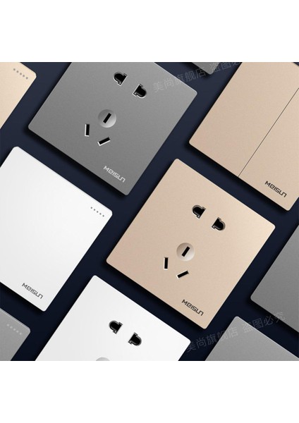 Meishang Anahtar Priz Paneli Gözenekli 86 Tipi Ev Duvar Anahtarı, Bir Açık Beş Delikli USB Soketi I6 Gri (Yurt Dışından)