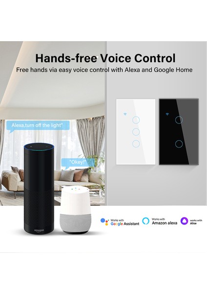 1/2/3/4gang Tuya Wifi Akıllı Dokunmatik Anahtarı Ev Işık Duvar Düğmesi 120*72MM Alexa ve Google Ev Asistanı Için Nötr Tel (Yurt Dışından) modelleri