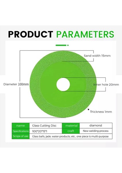 Cam Kesme Diski, Testere Bıçağı Tekerleği Açı Öğütücü Için Cam Seramik Kesim, 4 Inç Ultra-Ince Elmas Testere Bıçağı Tekerleği (Yurt Dışından) modelleri