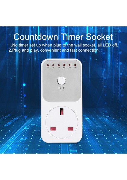 Ma Mini LED Geri Sayım Sayacı Anahtar Priz Çıkışı Plug-In Zaman Kontrolü Ingiltere Tak (Yurt Dışından) fırsatları