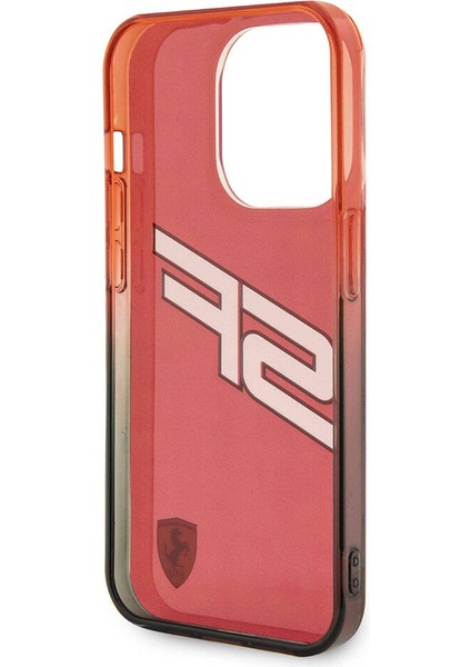 iPhone 15 Pro Kılıf Ferrari Orjinal Lisanslı Transparan Sf Yazılı Kenarları Renk Geçişli Kırmızı
