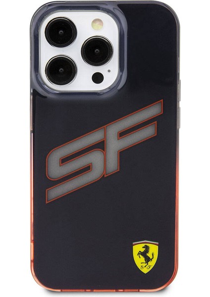 iPhone 15 Pro Max Kılıf Ferrari Orjinal Lisanslı Transparan Sf Yazılı Kenarları Renk Geçişli Siyah modelleri