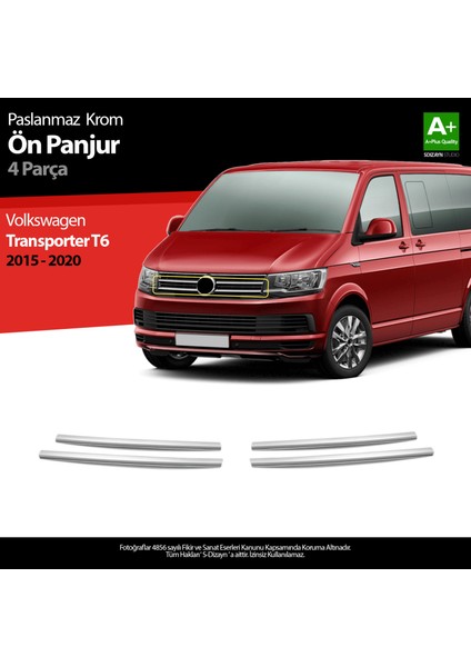 Vw T6 Transporter Krom Ön Panjur 4 Prç. 2015-2020