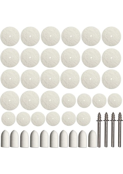 64 Adet Keçe Parlatma Tekerleği Parlatıcı Taşlama Pedi Döner Aletler Için Karışık Set Plastik Cam Metal Takı (Yurt Dışından)