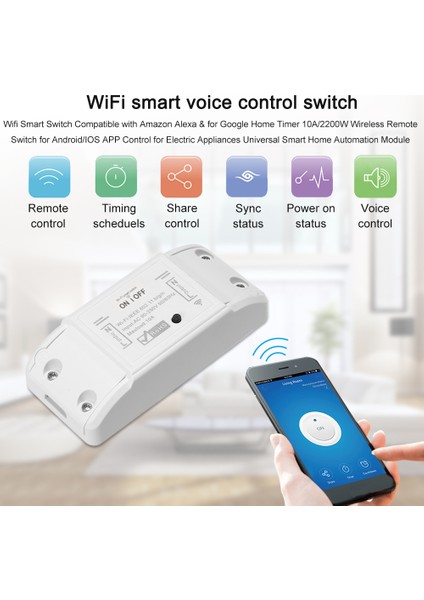 Son Tuya Akıllı Anahtar 10A/2200W Kablosuz Anahtar Zamanlayıcı App Kontrolü Akıllı Ev Ev (Yurt Dışından)