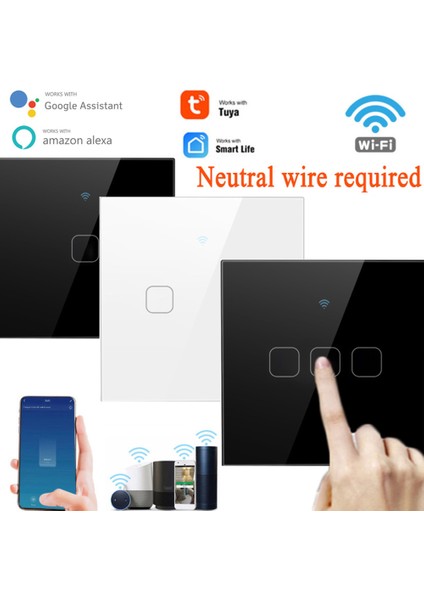 Tuya Wifi Akıllı Işık Dokunmatik Anahtarı Akıllı Yaşam/tuay App Uzaktan Kumanda Alexa Google Home Ab ile Çalışmak [sınırlı Satış][en Düşük ] (Yurt Dışından)