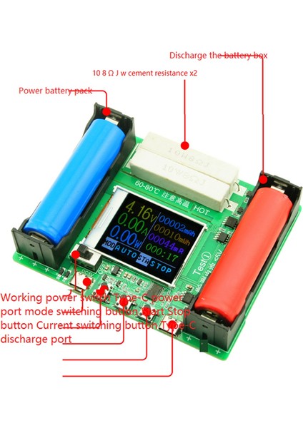 5V 18650 LCD Ekran Lityum Pil Kapasitesi Test Cihazı 1 Adet (Yurt Dışından) indirimleri