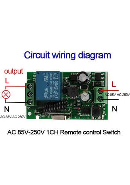 2x Evrensel 433 Mhz Ac 220 V 1 Kanal Uzaktan Kumanda Anahtarı Mini Kablosuz Röle Alıcı Modülü (Yurt Dışından) fırsatları