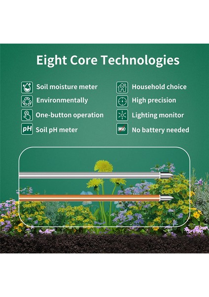 2 Adet Toprak Test Cihazı Higrometre Bitki Bakımı Için Bahçe/çim/çiftlik/kapalı ve Açık Yeşil 200MM Metal Prob (Yurt Dışından) modelleri