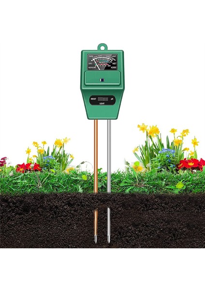 2 Adet Toprak Test Cihazı Higrometre Bitki Bakımı Için Bahçe/çim/çiftlik/kapalı ve Açık Yeşil 200MM Metal Prob (Yurt Dışından) fırsatları