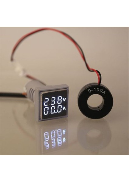 Ma Kare LED Dijital Ampermetre Voltmetre AC60-500V Ac 0-100A AD16一22FVA Test Cihazı-Beyaz (Yurt Dışından) fırsatları