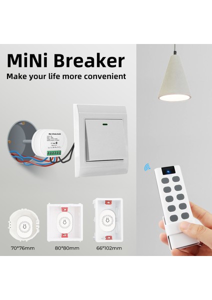 Smatrul - Kablosuz Işık Anahtarı - Mini Kesici Rf 433MHZ - 10 Tuşlu Uzaktan Kumanda - Röle Zamanlayıcı Alıcı - 16A 110V 220V (Yurt Dışından) modelleri