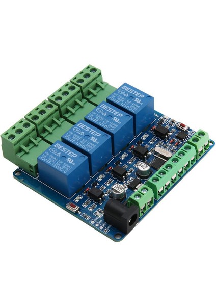 Ha Modbus Rtu 4 Kanal 12V Röle Çıkışı Devre Kartı Modülü Anahtar Girişi RS485 / Ttl-Yeşil (Yurt Dışından)