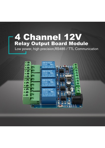 Ha Modbus Rtu 4 Kanal 12V Röle Çıkışı Devre Kartı Modülü Anahtar Girişi RS485 / Ttl-Yeşil (Yurt Dışından) modelleri
