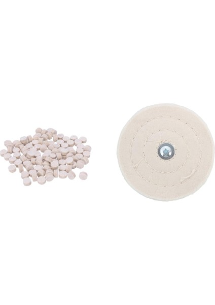 100 Adet Yün Keçe Parlatma Parlatıcı Yuvarlak Tekerlek Aracı + 2 Saplı 4 Inç 100MM Kumaş Parlatma Paspas Tekerlek Pedi (Yurt Dışından)