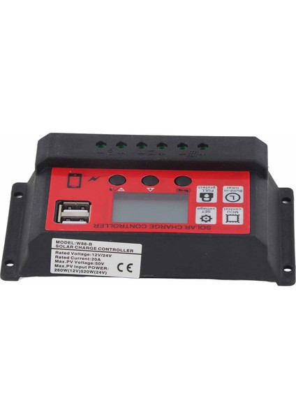 Fotovoltaik Solar Şarj Kontrol Cihazı Ayarlanabilir Panel Pil LCD Ekranlı Akıllı Regülatör 12V 24V Otomatik Adaptasyon (Yurt Dışından)