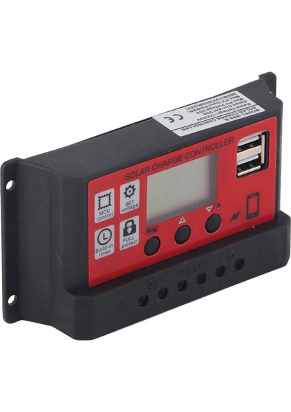 Fotovoltaik Solar Şarj Kontrol Cihazı Ayarlanabilir Panel Pil LCD Ekranlı Akıllı Regülatör 12V 24V Otomatik Adaptasyon (Yurt Dışından)