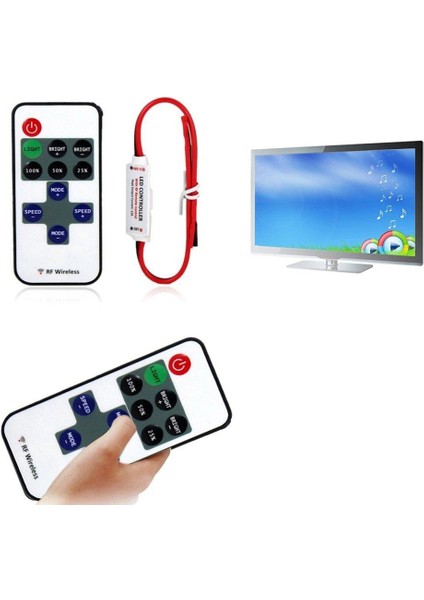 Mini LED Şerit Işığı Için 12V Rf Kablosuz Uzaktan Anahtar Denetleyici Dimmer (Yurt Dışından)