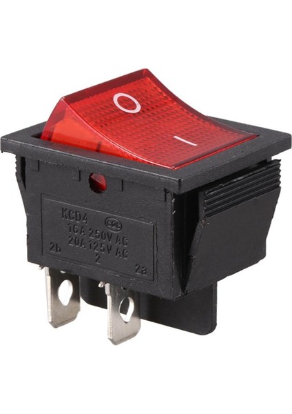 Srıwen 2x Kırmızı Işık Aydınlatmalı 4 Pin Dpst On/off Geçmeli Basmalı Anahtar 16A 20A 250V Ac (Yurt Dışından)