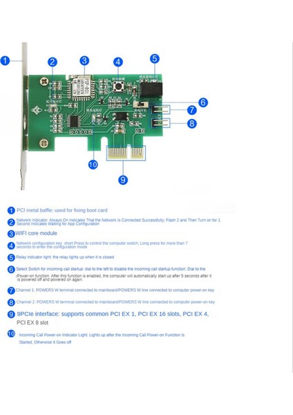 Xhhdqes Pcı-E Masaüstü Bilgisayar Uzaktan Kumanda Ewelink Kablosuz Yeniden Başlatma Anahtarı Masaüstü Bilgisayar Için Açma/kapama Uzaktan Önyükleme Kartı (Yurt Dışından)