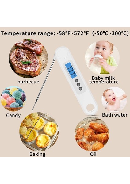 Dijital Anında Okunan Et Yemek Termometresi - Izgara, Pişirme, Şeker, Sıvılar, Banyo Suyu, Süt Için Gıda Termometresi (Yurt Dışından) fırsatları