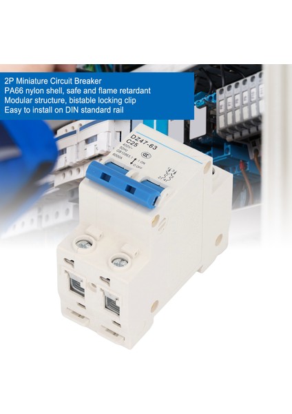 Alçak Gerilim Hava Anahtarı, 2p Minyatür Devre Kesici Modüler Yapı PA66 Bina Aydınlatma Sistemi Için Naylon Kabuk (Yurt Dışından) modelleri