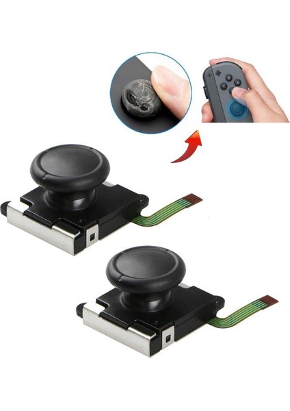 2-Pack 3D Analog Joystick Joycon Analog Çubuk Anahtarı Joystick Yedek Joy Con Denetleyici Başparmak Çubuğu Değiştirin (2'li Paket) (Yurt Dışından)