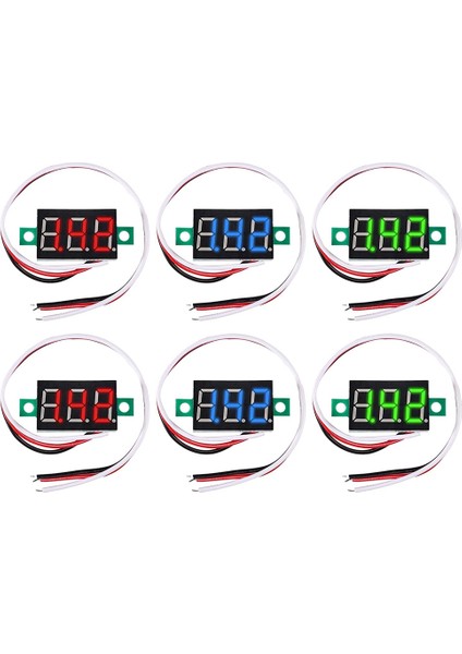Gerilim Test Cihazı Voltmetre Ölçer Test Cihazı Mavi/kırmızı/yeşil LED Ekran Gerilim Test Cihazı 0.36 Inç 3 Telli Dc 0-30 V 3 Haneli Voltmetre (Yurt Dışından) fiyatları