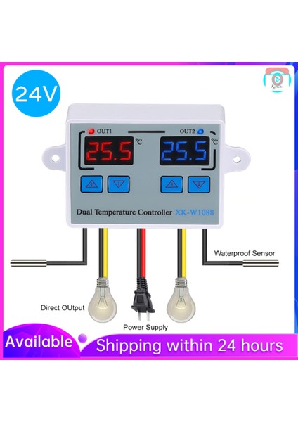 [bestgo]çift Dijital Termostat Sıcaklık Kontrol Cihazı Inkübatör Için Iki Röle Çıkışlı Termoregülatör Isıtma Soğutma XK-W1088 AC110-220V (Yurt Dışından) indirimleri