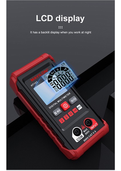 Mayılon HT123 Temassız Gerilim Fonksiyonlu Otomatik Rang Voltmetre 2000 Sayım (Yurt Dışından) fiyatları