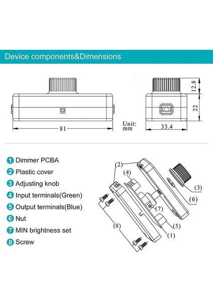 Kısılabilir 3-100W Led/akkor Siyah Için Hat Içi LED Dimmer Anahtarı (Yurt Dışından)