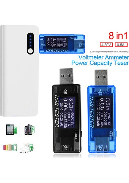 Dc Metre 4V-30V Test Cihazı Dijital Voltmetre Volt Metre Bankası Wattmetre Gerilim Test Cihazı Mavi (Yurt Dışından) modelleri