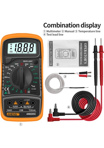 Çok Fonksiyonlu Yüksek Hassasiyetli Multimetre Volt Direnç Test Cihazı Akım Ölçer (Yurt Dışından)