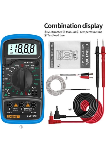 Çok Fonksiyonlu Yüksek Hassasiyetli Multimetre Volt Direnç Test Cihazı Akım Ölçer (Yurt Dışından) fiyatları