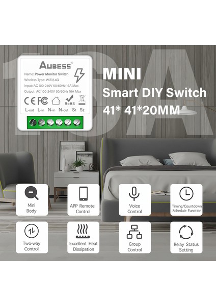 Tuya Wifi Mını Akıllı Enerji Monitör Anahtarı 16A Destek 2 Yönlü Kontrol Akıllı Ev ile Akıllı Yaşam Alexa Google Ev Yandex Alice (Yurt Dışından) fiyatları