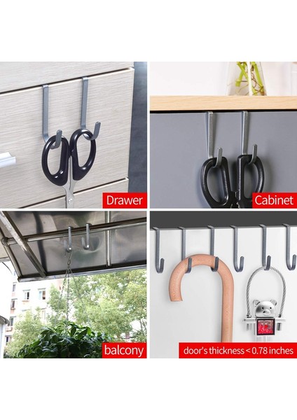 Dolap Üstü Kanca, 304 Paslanmaz Çelik Çoklu Kullanım S Şekilli Dolap Kapı Kancaları (10'lu Paket) (Yurt Dışından) fırsatları