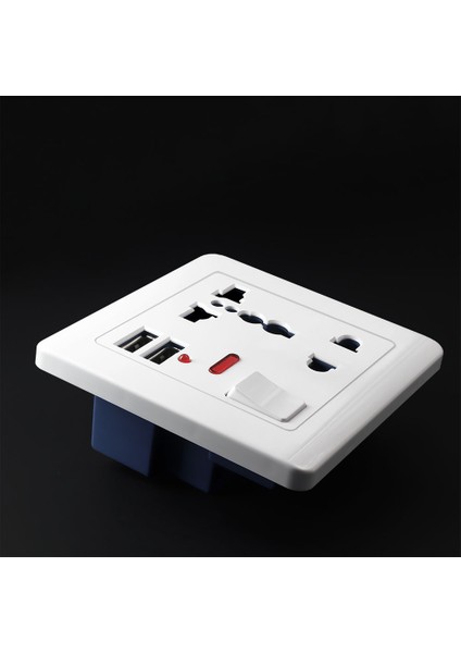 86 Model 13A Ingiliz Standardı Beş Delikli Çok Fonksiyonlu USB Soketi Ingiliz Kare Ayak Duvar Anahtar Priz Paneli (Yurt Dışından)