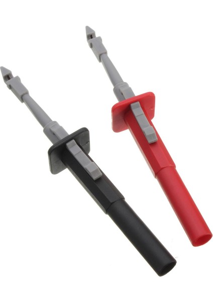 Adet Test Klipsi Pa Güvenlik Multimetre Teleskopik Çift Kurşun Klip Probu Kırmızı Siyah (Yurt Dışından)