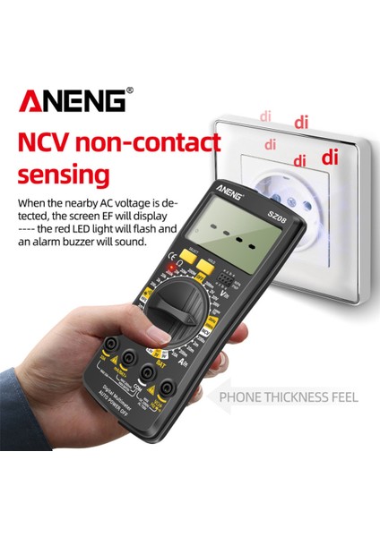 Aneng SZ08 Dijital Multimetre Ultra-Ince Depolama Profesyonel Multimetro Otomatik Voltmetre Ac Dc 220V Direnç Tutma Test Cihazları Yüksek Kalite (Yurt Dışından)