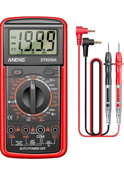 Dijital Multimetre 1999 Otomatik Kademe Sayımı Ac/dc Gerilim Ölçer Ampermetre Ohmmetre (Pilsiz) (Yurt Dışından)