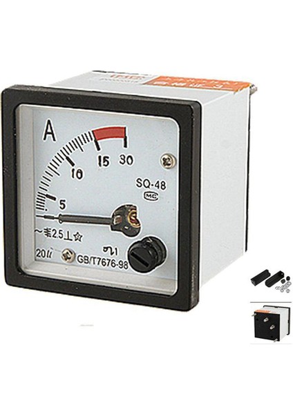 SQ48 Analog Ac Akım Panel Metre Ampermetre 0-15A Ölçer Beyaz + Siyah (Yurt Dışından)