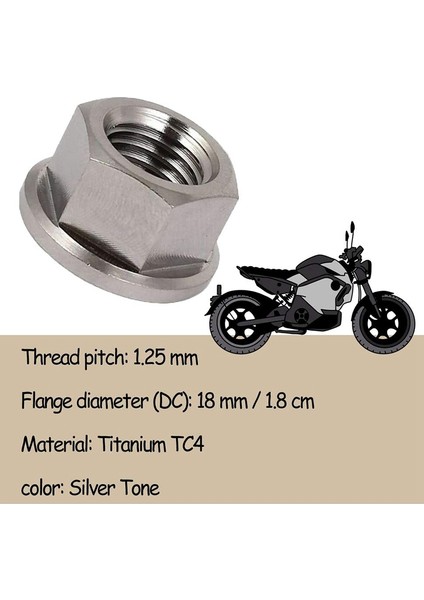 Adet M10 x 1.25MM Kaymaz Tc4 Ium Ti Flanşlı Somun Bisiklet Motosiklet Vidaları Vida Bağlantı Elemanı (Yurt Dışından)