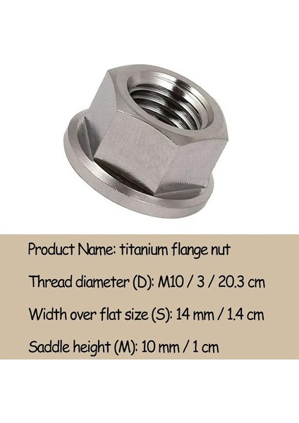 Adet M10 x 1.25MM Kaymaz Tc4 Ium Ti Flanşlı Somun Bisiklet Motosiklet Vidaları Vida Bağlantı Elemanı (Yurt Dışından)