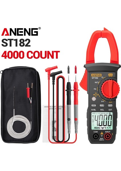Dijital Multimetre Ac Akım Ampermetre Ac/dc Gerilim Voltmetre Aneng ST182 Kelepçe El Tipi 4000 Count Multimetreler Ohm Gerilim Test Cihazı Arkadan Aydınlatmalı (Yurt Dışından) fiyatları
