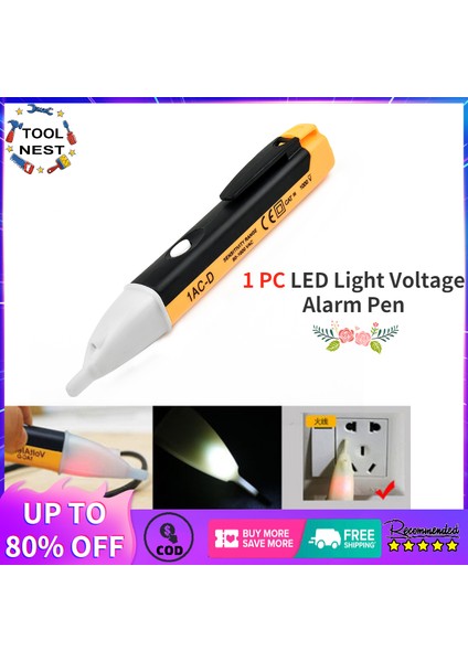 【ayak Koltuk】alet Yuvası 1 Pc Bakım Test Kalemi Elektrikli Kalem Ultra Güvenli Indüksiyon VD02 LED Işık Gerilim Alarm Kalemi (Yurt Dışından)