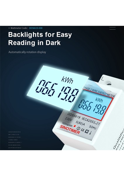 Sınotımer DDS6619-008 LCD Dijital Ekran Wattmetre Güç Tüketimi Enerji Elektrik Sayacı Enerji Ölçer (Yurt Dışından) modelleri
